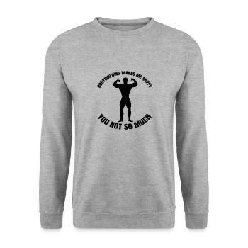 Bodybuilder Athlete Strength Training Fitness Muscle - Unisex Sweatshirt - salt & pepper - Front - Alina (178cm) & Michal (187cm)
