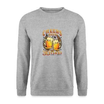 Acclamations et bière J’ai 30 ans - Sweat-shirt Unisexe - gris chiné - Devant - Alina (178cm) & Michal (187cm)