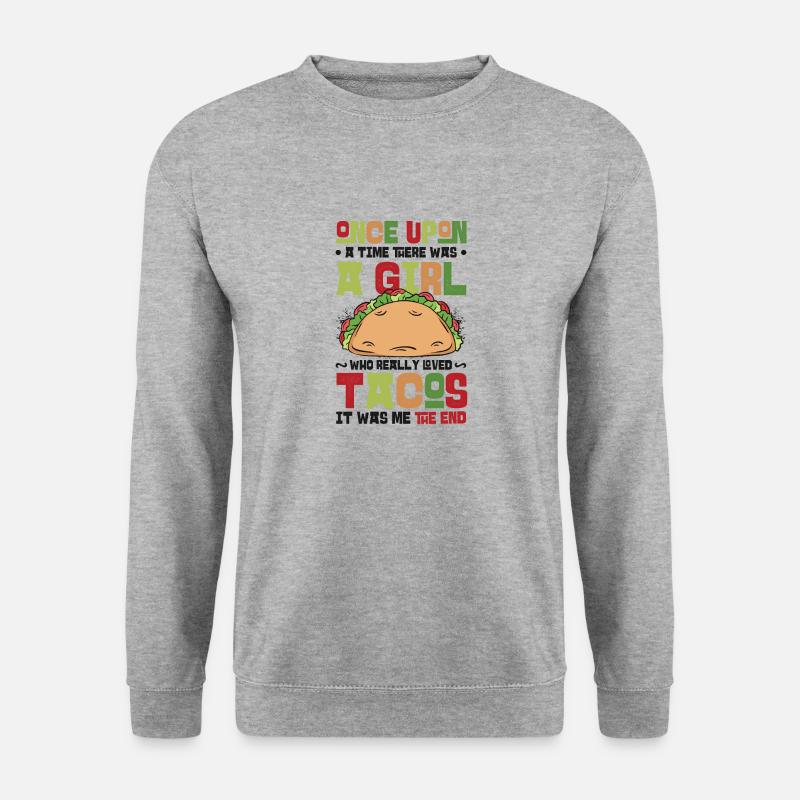 Mädchen liebt Tacos - Unisex Pullover - Weißgrau meliert