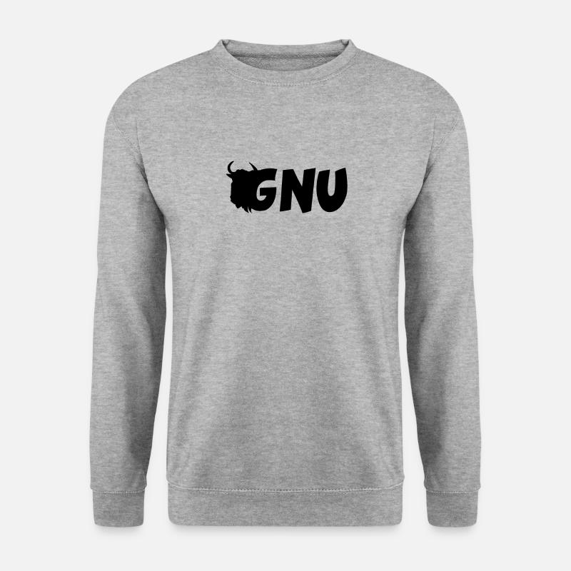 Gnu Antilope Afrika Tier Liebhaber - Unisex Pullover - Weißgrau meliert