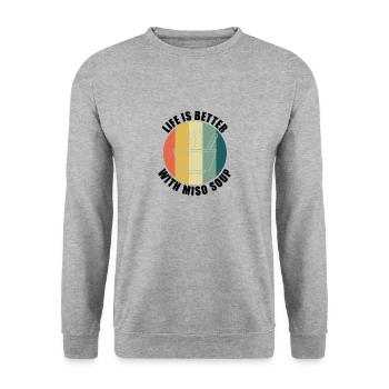 Japanese Food Chef Miso Soup Lover - Unisex Sweatshirt - salt & pepper - Front - Alina (178cm) & Michal (187cm)