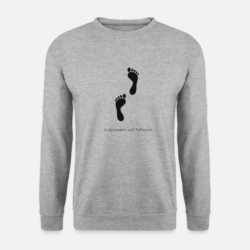 In Gedanken auf Pellworm - Unisex Pullover - Weißgrau meliert