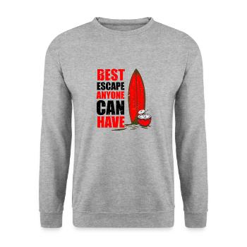 Best escape anyone can have - Sweat-shirt Unisexe - gris chiné - Devant - Alina (178cm) & Michal (187cm)