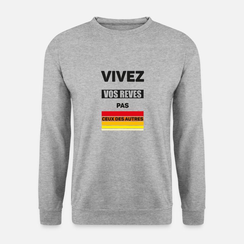 Lebe deine Träume - Unisex Pullover - Weißgrau meliert