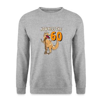 NOW KISS THE 60 - Unisex Sweatshirt - salt & pepper - Front - Alina (178cm) & Michal (187cm)