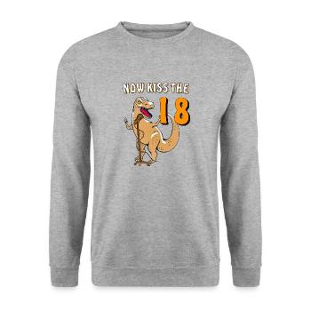NOW KISS THE 18 - Unisex Sweatshirt - salt & pepper - Front - Alina (178cm) & Michal (187cm)