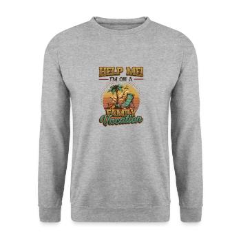 Aidez-moi, vacances amusantes en famille 2022 - Sweat-shirt Unisexe - gris chiné - Devant - Alina (178cm) & Michal (187cm)