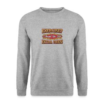 Extra French fries - Unisex Sweatshirt - salt & pepper - Front - Alina (178cm) & Michal (187cm)