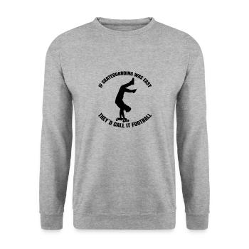 Skateboard Sakten Skateboarding Longboard Skater - Sweat-shirt Unisexe - gris chiné - Devant - Alina (178cm) & Michal (187cm)