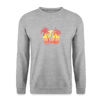 Gymnast Girl On Balance Beam Summer Sunset 80s - Unisex Sweatshirt - salt & pepper - Front - Alina (178cm) & Michal (187cm)