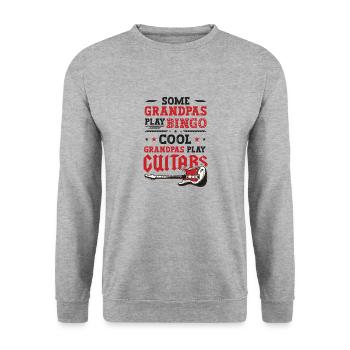 Coole Opas spielen Gitarre - Unisex Pullover - Weißgrau meliert - Vorne - Alina (178cm) & Michal (187cm)