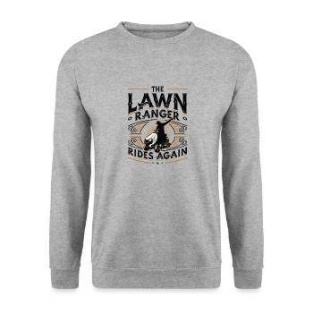 The Lawn Ranger Rides Again Lawn Care Lawn Mower - Unisex Sweatshirt - salt & pepper - Front - Alina (178cm) & Michal (187cm)