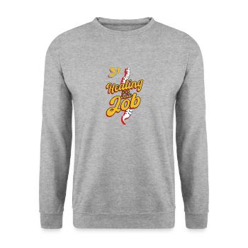 Chiropraticien Physiothérapeute Guérison I Cadeau - Sweat-shirt Unisexe - gris chiné - Devant - Alina (178cm) & Michal (187cm)