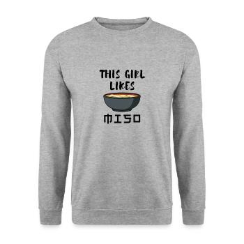 Japanese Food Chef Ramen Noodles Miso Soup - Unisex Sweatshirt - salt & pepper - Front - Alina (178cm) & Michal (187cm)
