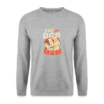 Mère de chat et de chien, animaux domestiques. - Sweat-shirt Unisexe - gris chiné - Devant - Alina (178cm) & Michal (187cm)