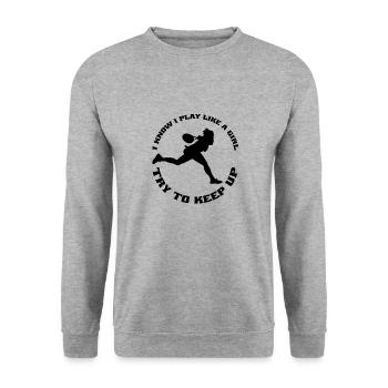 Joueuse de tennis Femme Tennis Girls Tennis Club - Sweat-shirt Unisexe - gris chiné - Devant - Alina (178cm) & Michal (187cm)