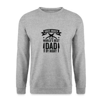 Couteau Auto Forgeron Damascus Steel - Sweat-shirt Unisexe - gris chiné - Devant - Alina (178cm) & Michal (187cm)