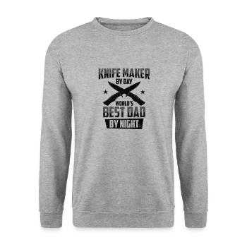 Knifemaking Knife Making Bladesmith Smithing Knife - Unisex Sweatshirt - salt & pepper - Front - Alina (178cm) & Michal (187cm)