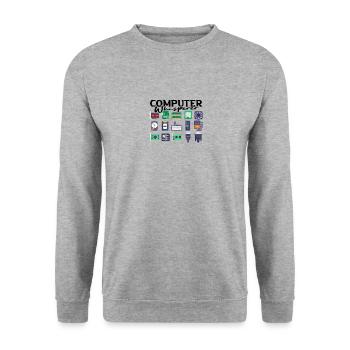 Computer Whisperer - analyste de données - Sweat-shirt Unisexe - gris chiné - Devant - Alina (178cm) & Michal (187cm)