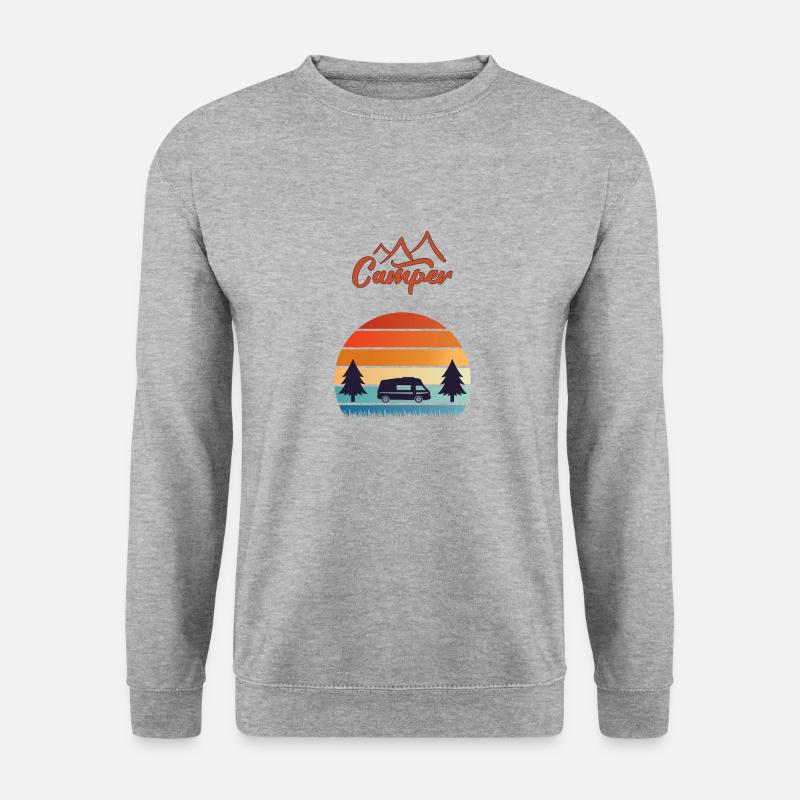 Camper Kastenwagen T Shirt / mobile home - Unisex Pullover - Weißgrau meliert