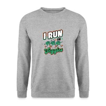 I run for Veggies - Unisex Sweatshirt - salt & pepper - Front - Alina (178cm) & Michal (187cm)