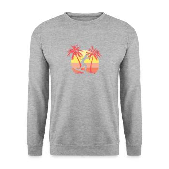 Surfing Woman Wave Girl Sunset Sunset Sunset 80s - Sweat-shirt Unisexe - gris chiné - Devant - Alina (178cm) & Michal (187cm)