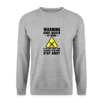 Knifemaking Knife Making Bladesmith Smithing Knife - Unisex Sweatshirt - salt & pepper - Front - Alina (178cm) & Michal (187cm)