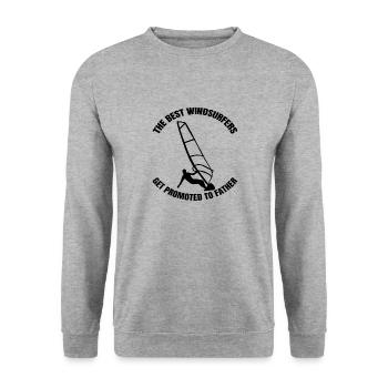 Windsurfer Vater Windsurfing Kitesurfer Dad Surfen - Unisex Pullover - Weißgrau meliert - Vorne - Alina (178cm) & Michal (187cm)
