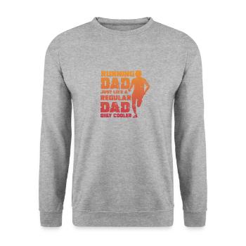 Courir papa, tout comme un papa ordinaire, mais plus cool - Sweat-shirt Unisexe - gris chiné - Devant - Alina (178cm) & Michal (187cm)