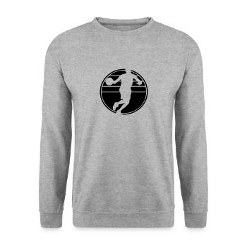 Basketball Player Basketball Sunset Retro design - Unisex Sweatshirt - salt & pepper - Front - Alina (178cm) & Michal (187cm)