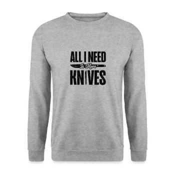 Knifemaking Knife Making Bladesmith Smithing - Unisex Sweatshirt - salt & pepper - Front - Alina (178cm) & Michal (187cm)