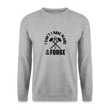 Knifemaking Knife Making Bladesmith Smithing Knife - Unisex Sweatshirt - salt & pepper - Front - Alina (178cm) & Michal (187cm)