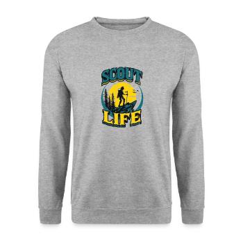 Scout Life Scout Camping Outdoor Scout - Unisex Sweatshirt - salt & pepper - Front - Alina (178cm) & Michal (187cm)