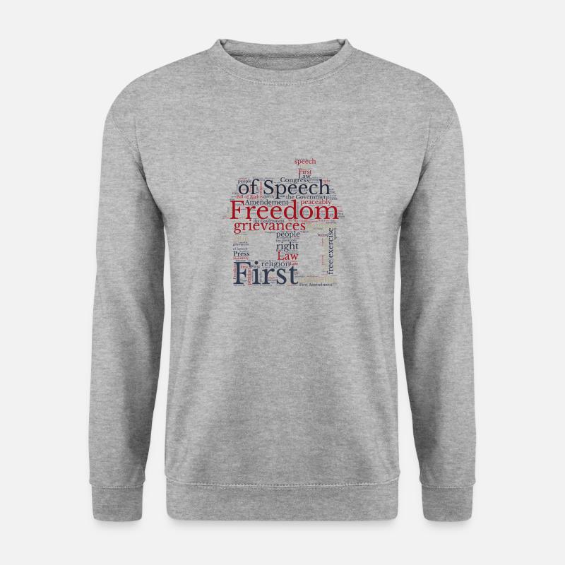 Redefreiheit - Wordcloud - Unisex Pullover - Weißgrau meliert