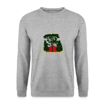 Baum - Unisex Pullover - Weißgrau meliert - Vorne - Alina (178cm) & Michal (187cm)