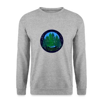 Baum - Unisex Pullover - Weißgrau meliert - Vorne - Alina (178cm) & Michal (187cm)