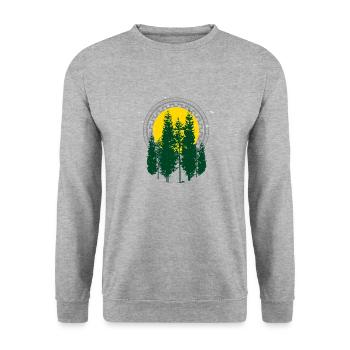 Baum - Unisex Pullover - Weißgrau meliert - Vorne - Alina (178cm) & Michal (187cm)