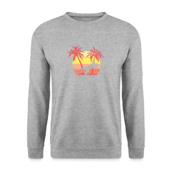 Fútbol Girlie Girl Saving Sunset Sunset de los 80 - Sweat-shirt Unisexe - gris chiné - Devant - Alina (178cm) & Michal (187cm)