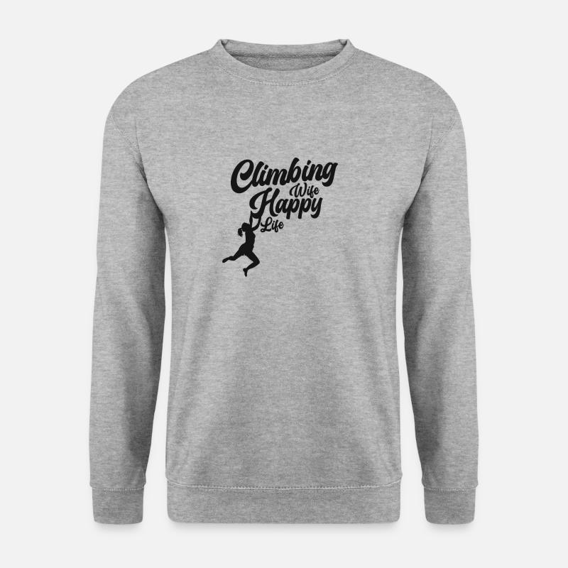 Climbing Klettern Kletterer Bouldern Bergsteiger - Unisex Pullover - Weißgrau meliert