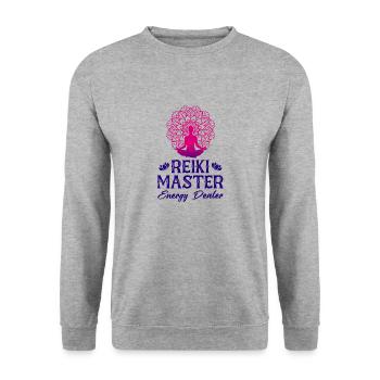 Energy Medicine Reiki Master Energy Healing - Unisex Sweatshirt - salt & pepper - Front - Alina (178cm) & Michal (187cm)