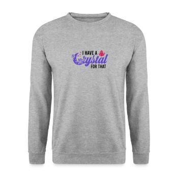 Energy Medicine Reiki Crystals Energy Healing - Unisex Sweatshirt - salt & pepper - Front - Alina (178cm) & Michal (187cm)