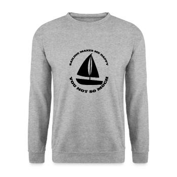 Sailing Ship Sail Boat Sailing Sailing Sailor Captain - Unisex Sweatshirt - salt & pepper - Front - Alina (178cm) & Michal (187cm)