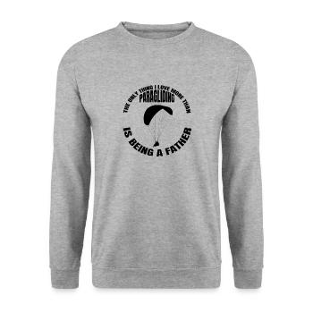Paragliding Vater Fallschirmspringen Paragleiter - Unisex Pullover - Weißgrau meliert - Vorne - Alina (178cm) & Michal (187cm)