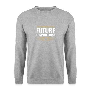 Zukünftiger Ägyptologe Für Alle Fans Der - Unisex Pullover - Weißgrau meliert - Vorne - Alina (178cm) & Michal (187cm)
