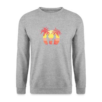 Lesbian Romantic Couple Holding Hands Summer - Unisex Sweatshirt - salt & pepper - Front - Alina (178cm) & Michal (187cm)