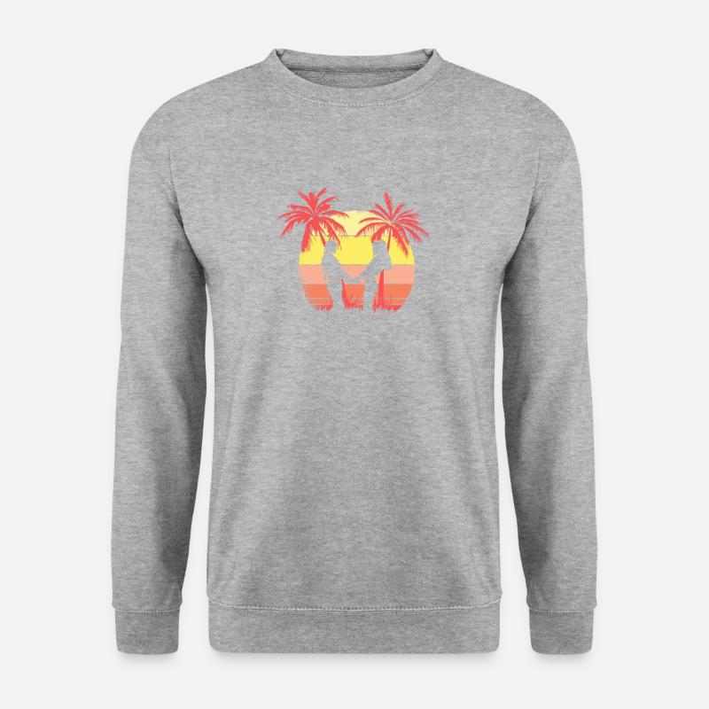 Lesben romantisches Paar hält die Hände Sommer - Unisex Pullover - Weißgrau meliert