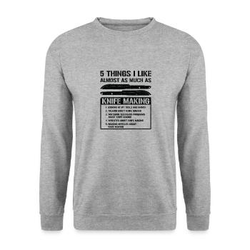 Messer Selbst Schmieden Damast Stahl Schmied - Unisex Pullover - Weißgrau meliert - Vorne - Alina (178cm) & Michal (187cm)