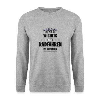 Lustiges Sprüche Design Radfahren Cooler Spruch - Unisex Pullover - Weißgrau meliert - Vorne - Alina (178cm) & Michal (187cm)