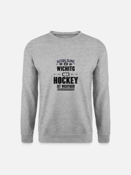 Lustiges Sprüche Design Hockey Cooler Spruch - Unisex Pullover - Weißgrau meliert