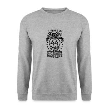 When things get better with age - Unisex Sweatshirt - salt & pepper - Front - Alina (178cm) & Michal (187cm)